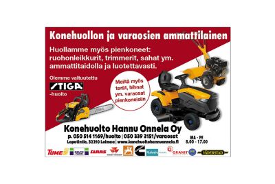 Pienkonehuollon ja varaosien ammattilainen Loimaalla